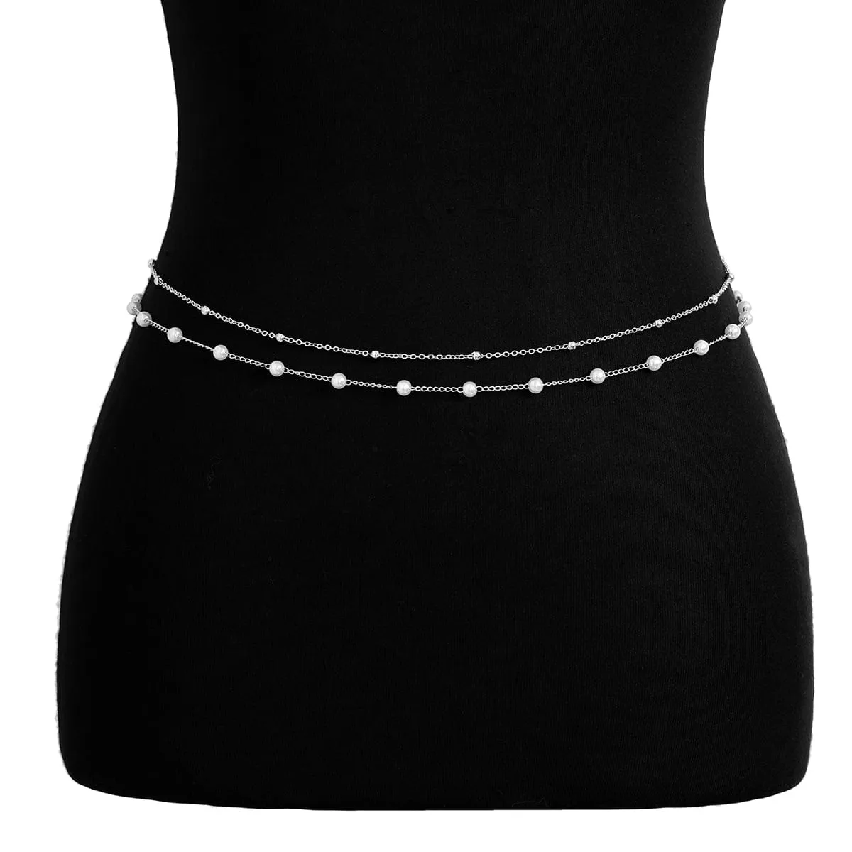 Trendy Boho Layered Pearl Saturn Belly Chain Set