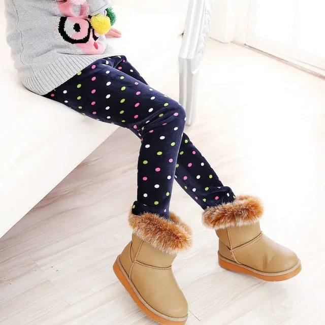 Trendy Printed Fleece-lining Warm Leggings