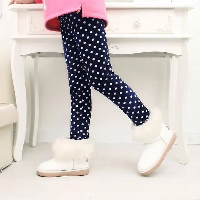 Trendy Printed Fleece-lining Warm Leggings
