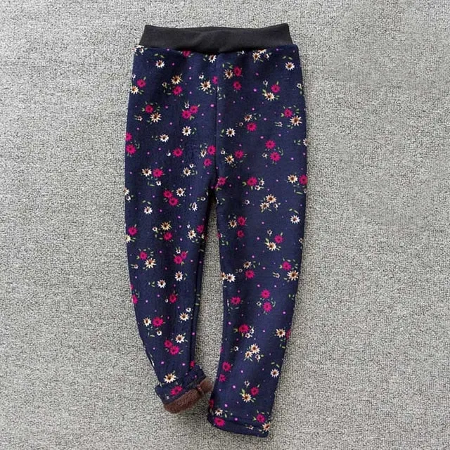 Trendy Printed Fleece-lining Warm Leggings
