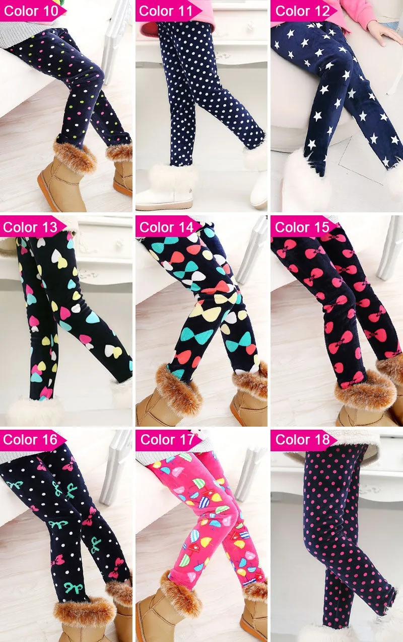 Trendy Printed Fleece-lining Warm Leggings