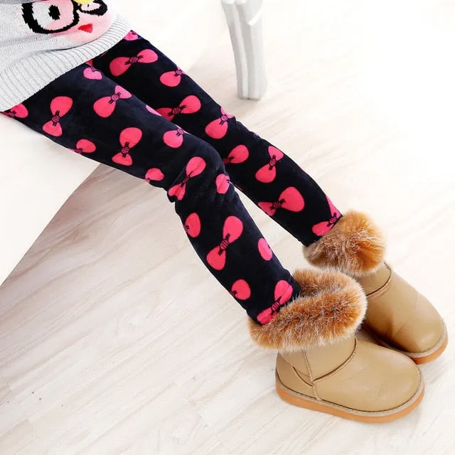 Trendy Printed Fleece-lining Warm Leggings