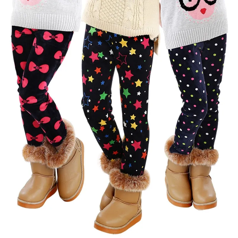 Trendy Printed Fleece-lining Warm Leggings