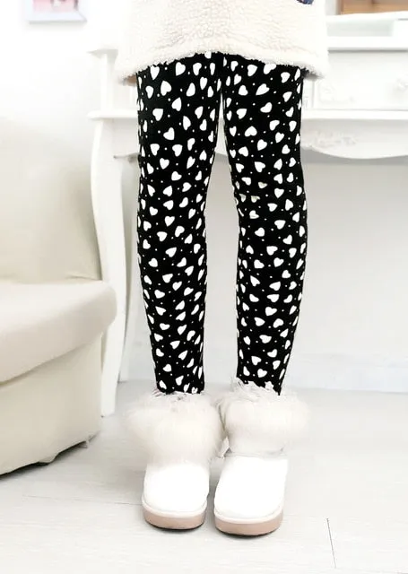 Trendy Printed Fleece-lining Warm Leggings