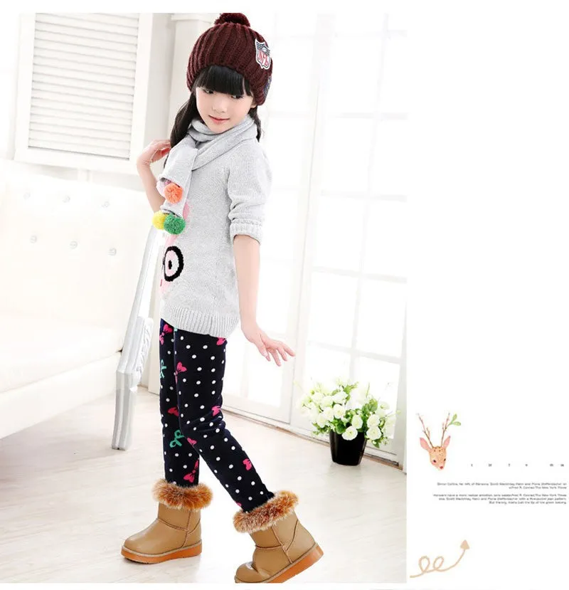 Trendy Printed Fleece-lining Warm Leggings