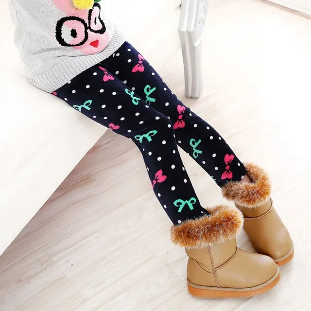 Trendy Printed Fleece-lining Warm Leggings