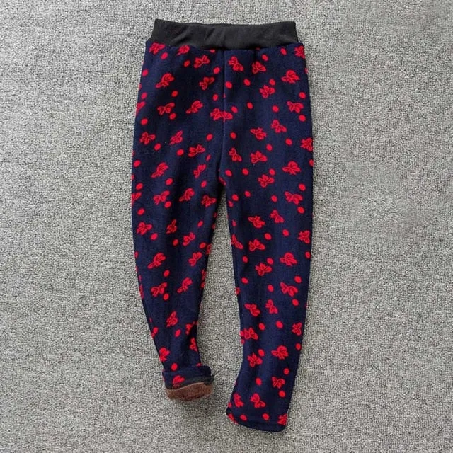 Trendy Printed Fleece-lining Warm Leggings