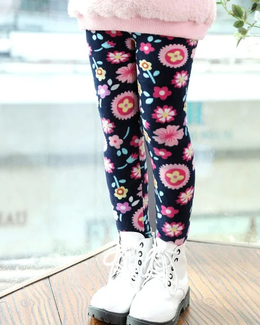 Trendy Printed Fleece-lining Warm Leggings