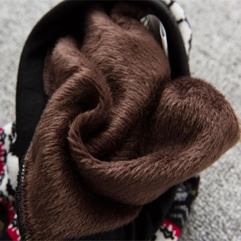 Trendy Printed Fleece-lining Warm Leggings