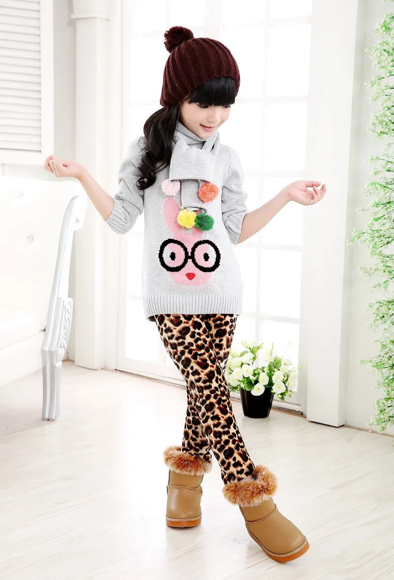 Trendy Printed Fleece-lining Warm Leggings