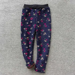 Trendy Printed Fleece-lining Warm Leggings