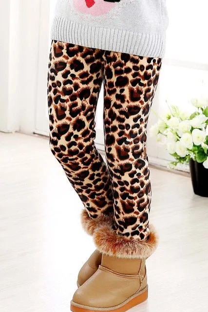 Trendy Printed Fleece-lining Warm Leggings