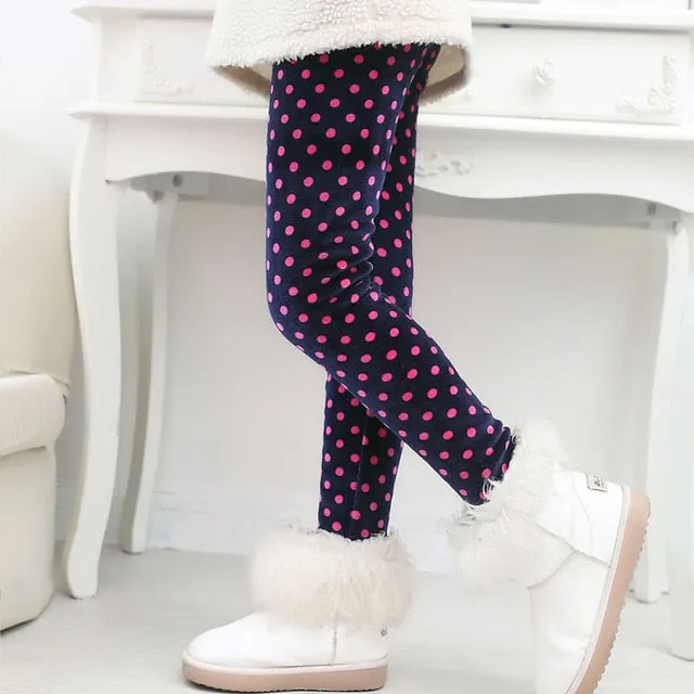 Trendy Printed Fleece-lining Warm Leggings