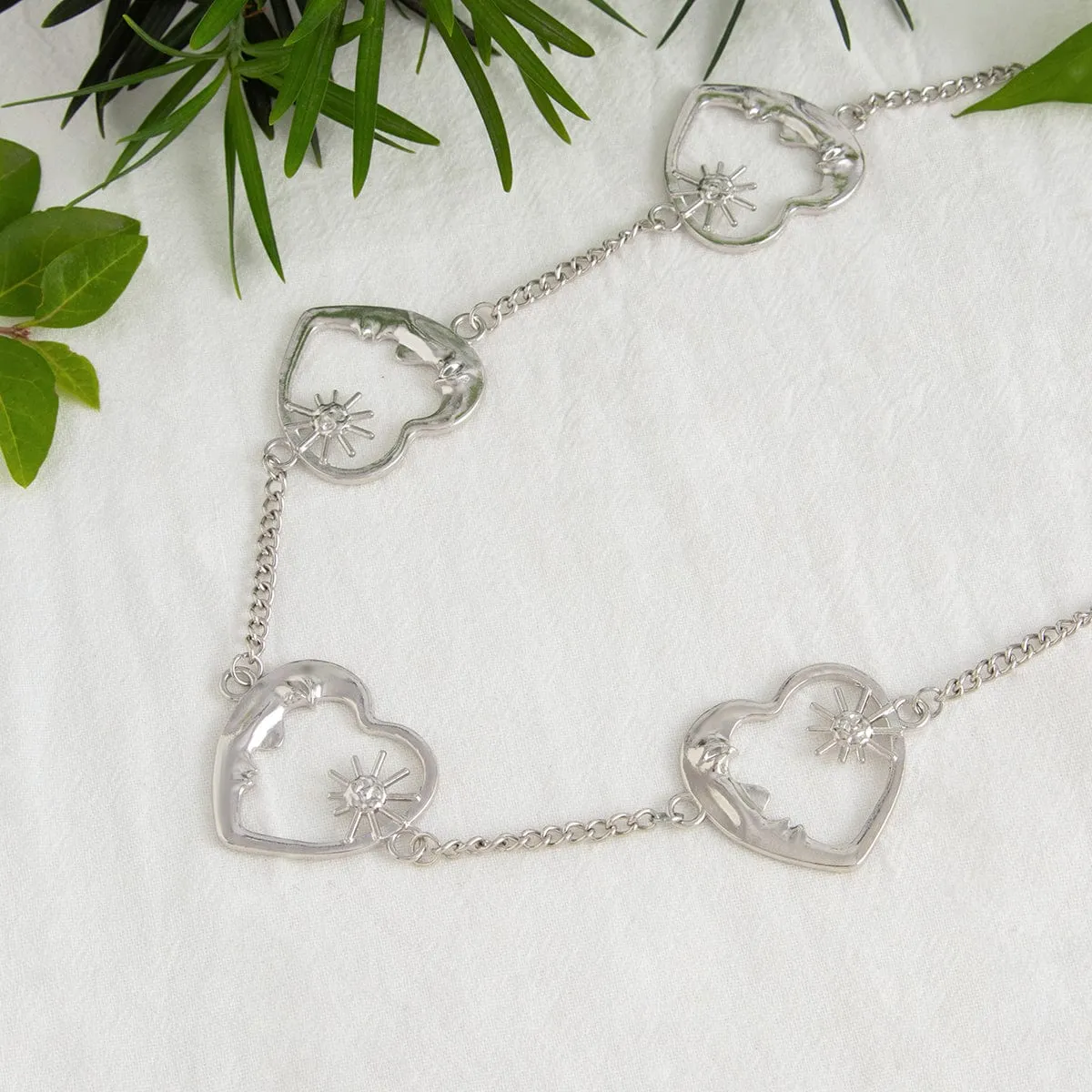 Trendy Sun Moon Hollow Heart Waist Chain