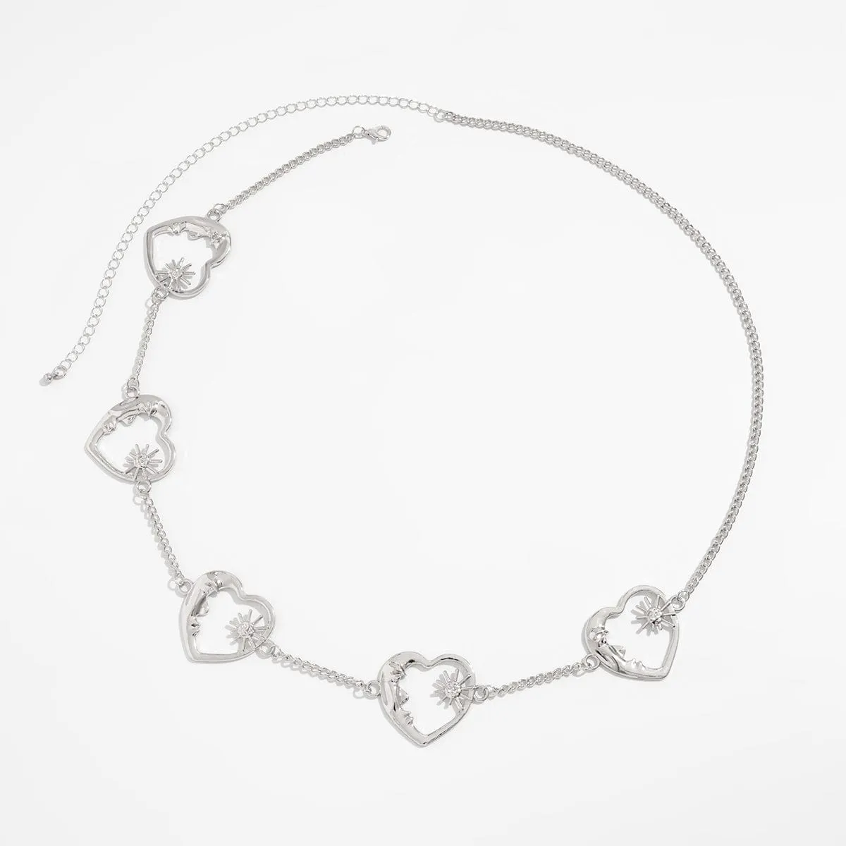Trendy Sun Moon Hollow Heart Waist Chain