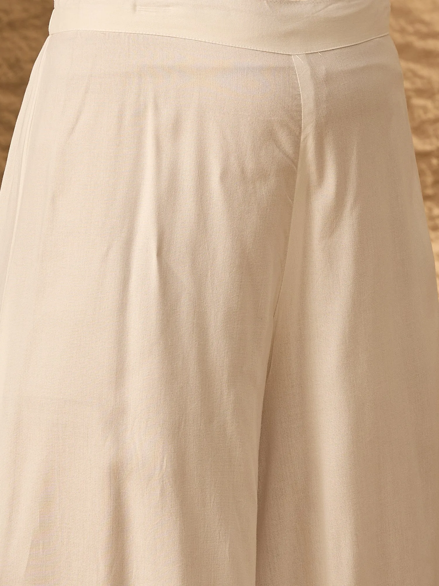 White Flared Kurta Palazzo Set