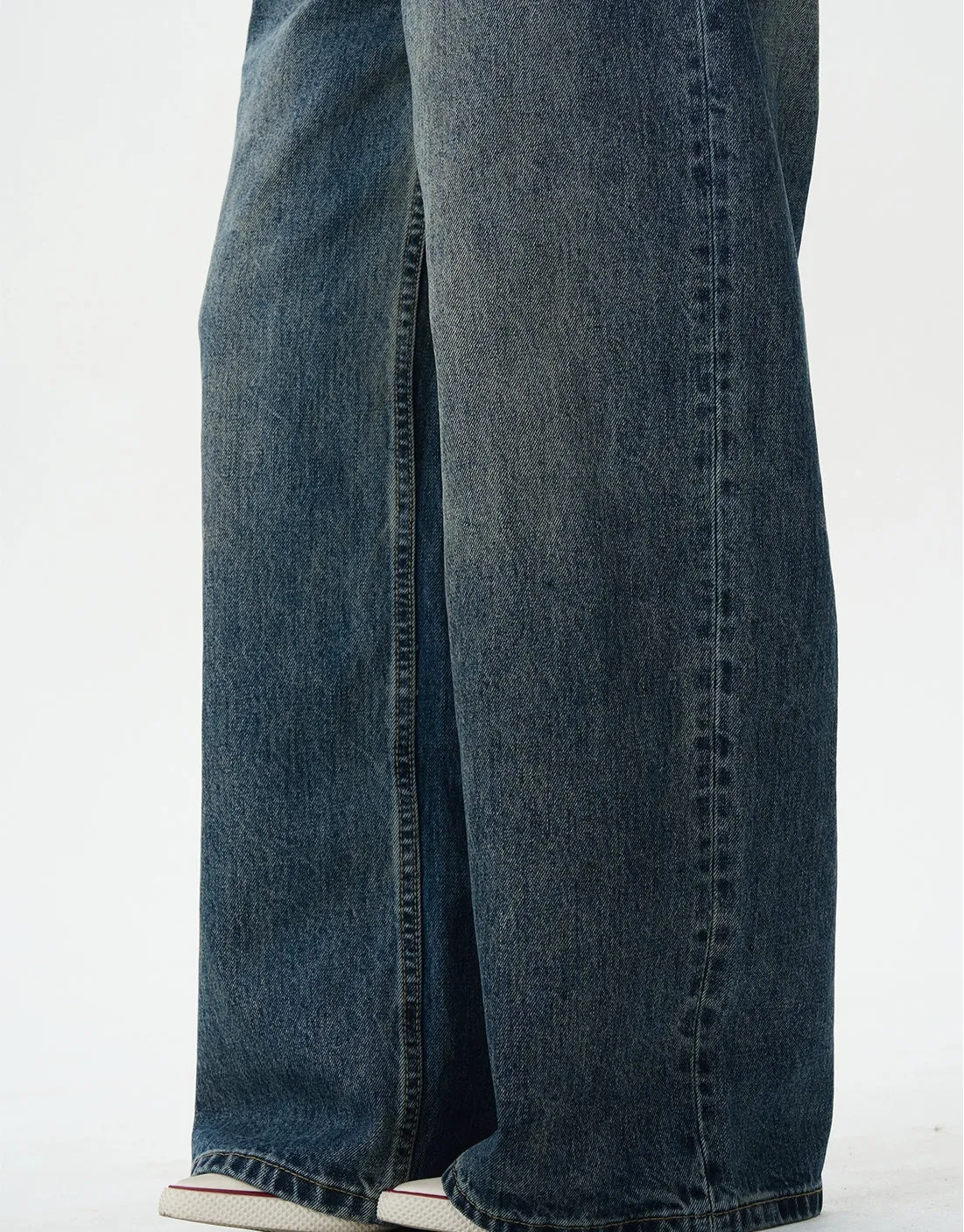 Wide-Leg Distressed Jeans