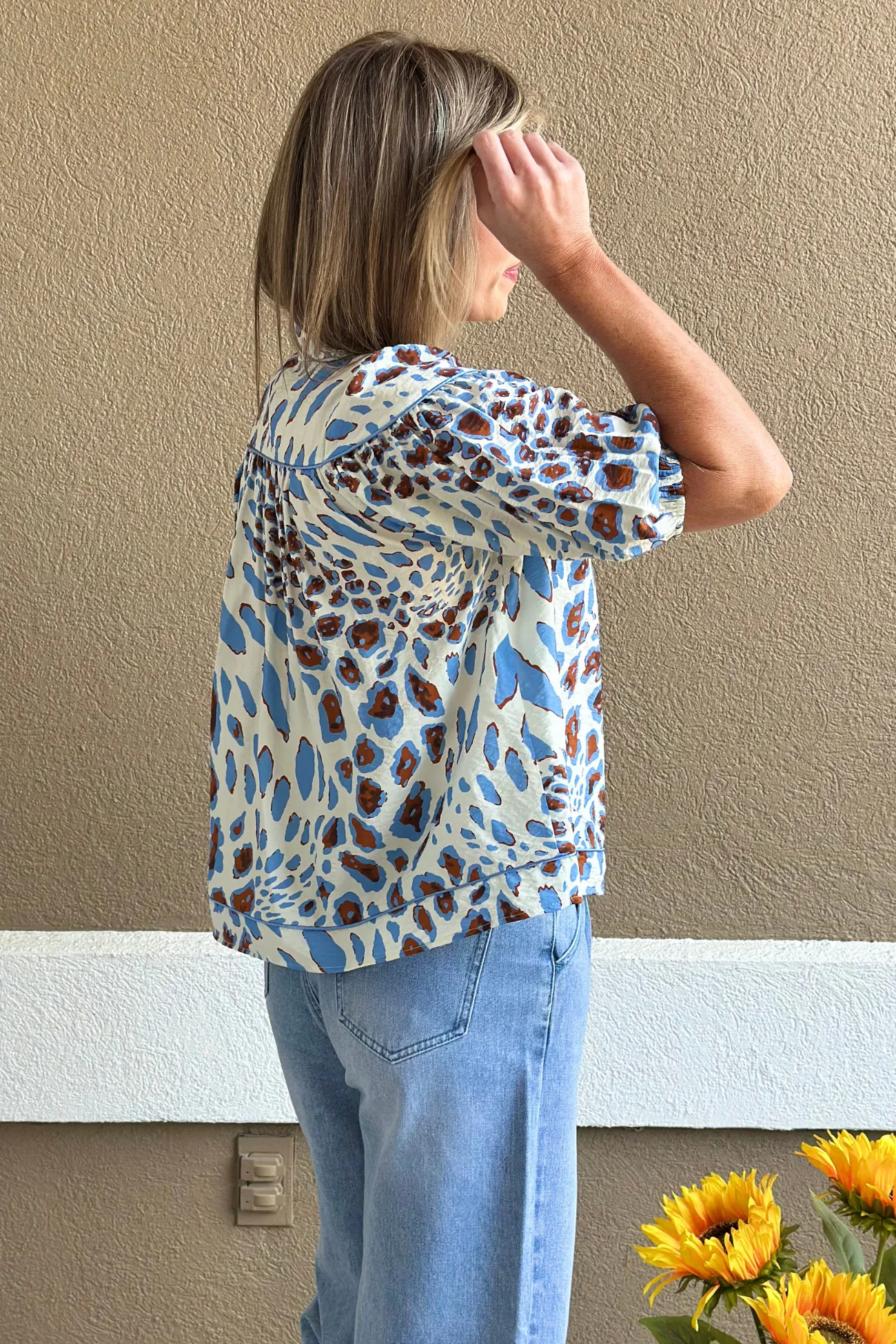 Wild Elegance Button-Up Blouse