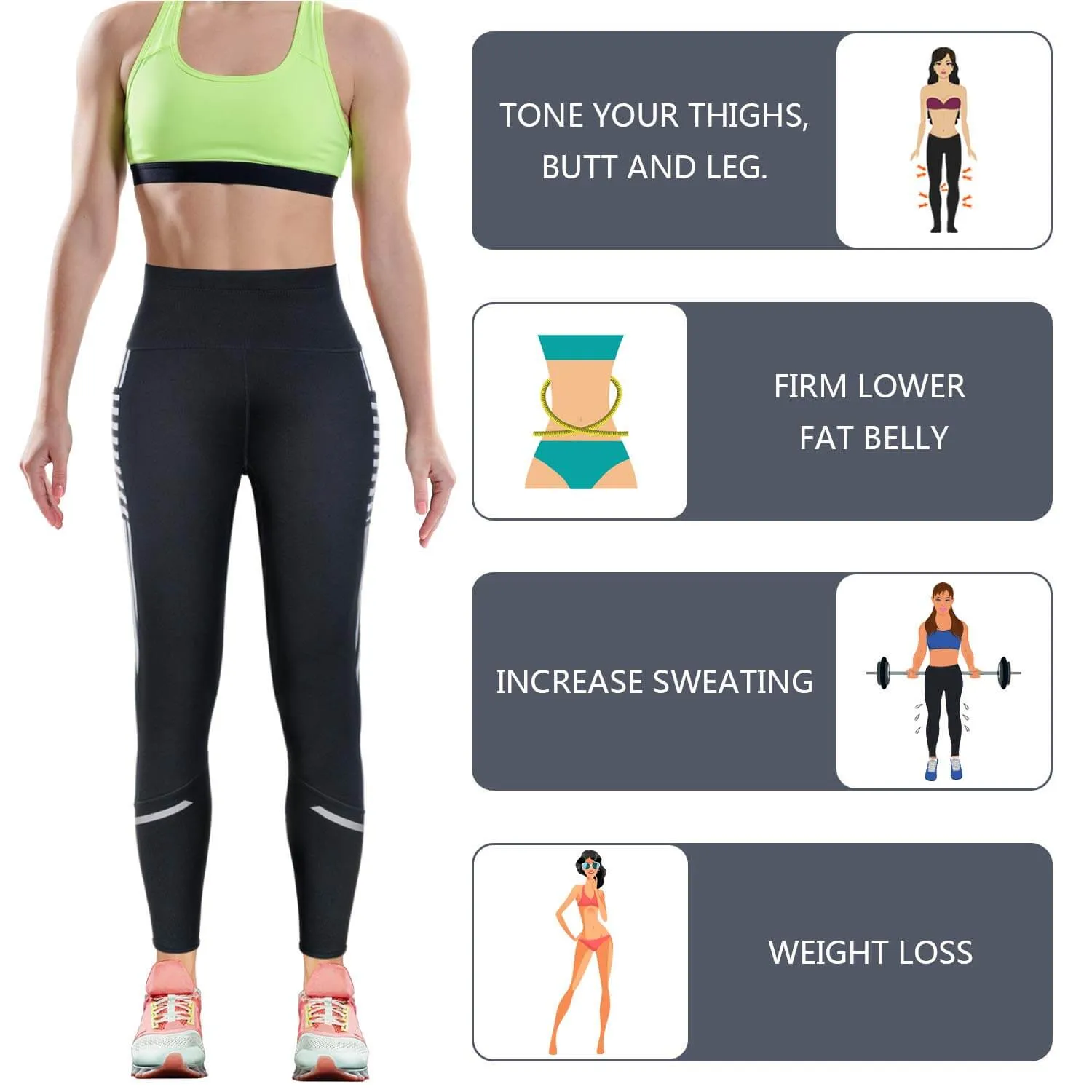 Women Fashion Design Sauna Weight Loss Sweat Pant