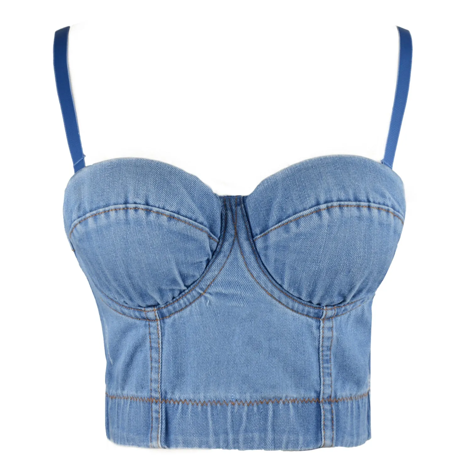 Women's Deium Bustier Crop Top Jean Bra