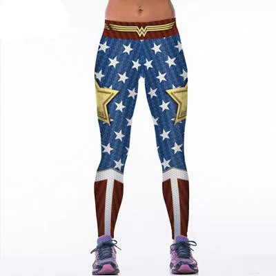 Women's Leggings Superman Logo 3D Print Women Fitness Legging Slim Jeggings Wicking Force Exercise Clothes