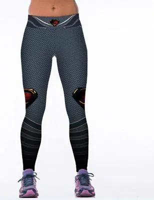 Women's Leggings Superman Logo 3D Print Women Fitness Legging Slim Jeggings Wicking Force Exercise Clothes