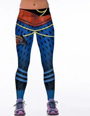 Women's Leggings Superman Logo 3D Print Women Fitness Legging Slim Jeggings Wicking Force Exercise Clothes