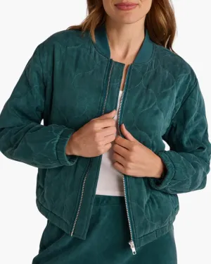 WYNTER QUILTED BOMBER IN HUNTER PINE