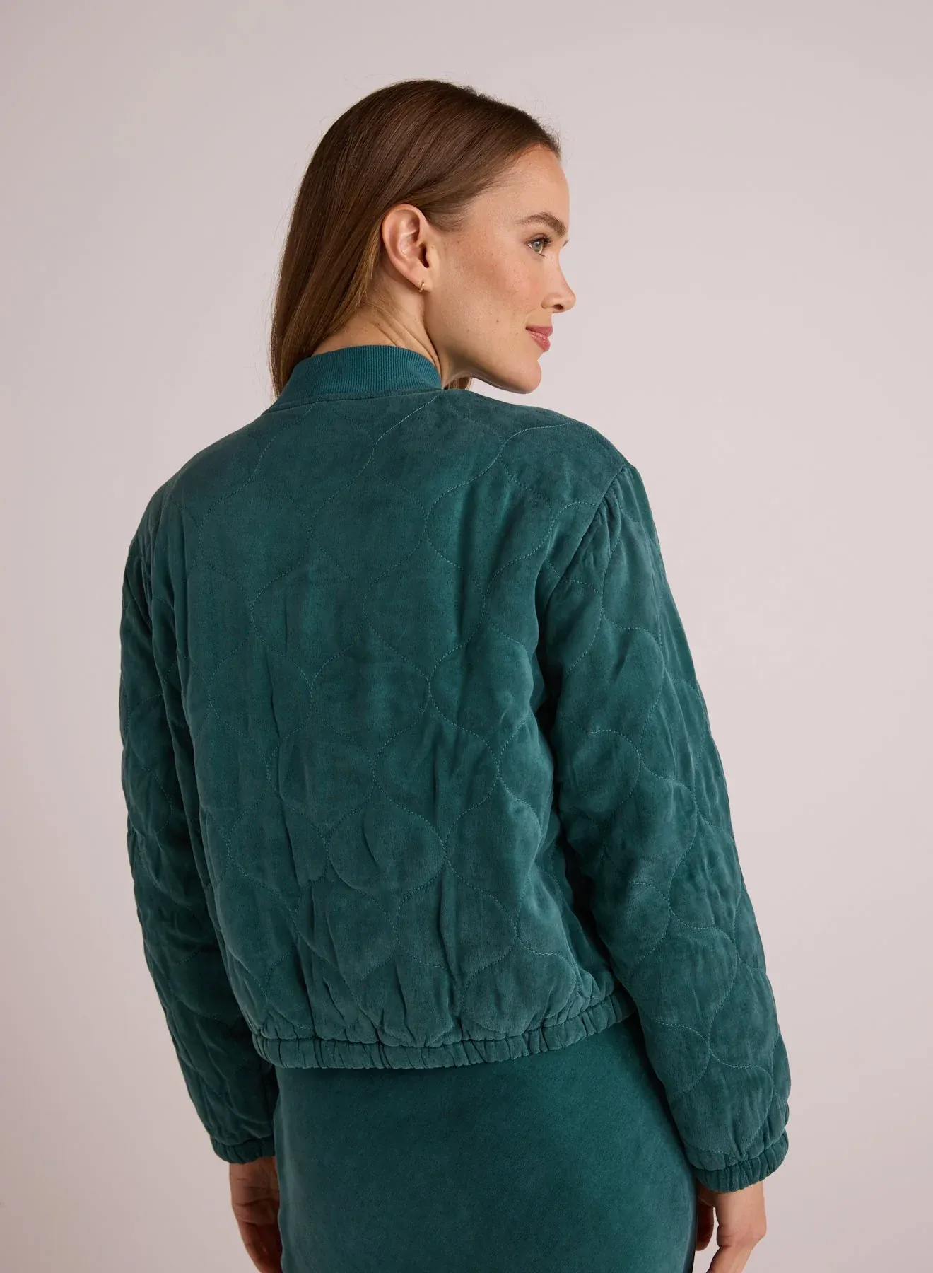 WYNTER QUILTED BOMBER IN HUNTER PINE