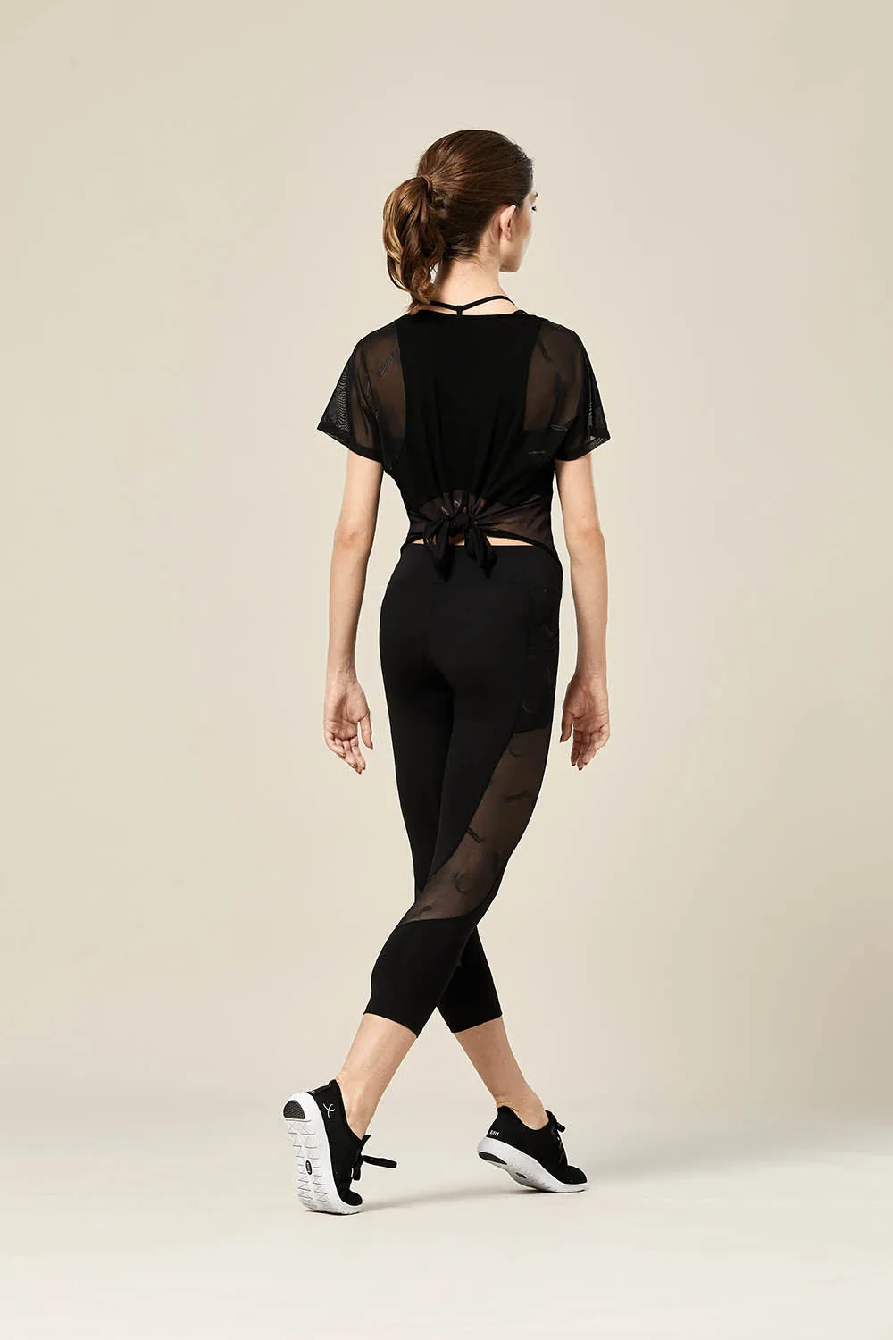 ZS55250 - Bloch Kahlo Branded Mesh Tie Back Womens Tee