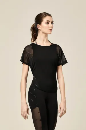ZS55250 - Bloch Kahlo Branded Mesh Tie Back Womens Tee